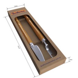 Conjunto Garfo E Faca Multiuso Em Aço Inox E Madeira Qualinox - 2