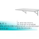 Ver imagem 2 de Mesa Escrivaninha Prateleira Bancada Mdf Branca Fosca 100x30 Kit C/ 1 Und Mão Francesa.