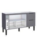 Ver imagem 2 de Balcão Buffet Cozinha Sala de Jantar com Tampo 150cm Cisne Cozimax Cinza