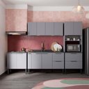 Ver imagem 5 de Balcão Buffet Cozinha Sala de Jantar com Tampo 150cm Cisne Cozimax Cinza