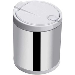 Lixeira para Pia de Aço Inox 2,5 Litros Branca Tampa Click - 1