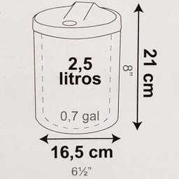 Lixeira para Pia de Aço Inox 2,5 Litros Branca Tampa Click - 3
