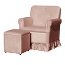 Ver imagem 1 de Poltrona Laura Amamentação Balanço Mais Puff - Quarto Bebê Amamentação - Veludo - Estopar Laura Mais