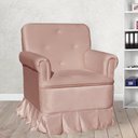 Ver imagem 2 de Poltrona Laura Amamentação Balanço Mais Puff - Quarto Bebê Amamentação - Veludo - Estopar Laura Mais