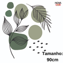 Ver imagem 2 de Adesivo de Parede Flor Decorativo Folhagem e Detalhes Verdes Pastéis