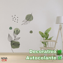 Ver imagem 3 de Adesivo de Parede Flor Decorativo Folhagem e Detalhes Verdes Pastéis