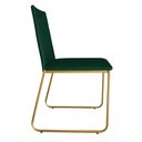 Ver imagem 3 de Kit 6 Cadeiras de Jantar Estofada Lille Base Gold Veludo Verde - Montanaris Decor