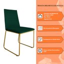 Ver imagem 6 de Kit 6 Cadeiras de Jantar Estofada Lille Base Gold Veludo Verde - Montanaris Decor