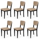 Ver imagem 1 de Kit 6 Cadeiras de Jantar Madeira Maciça Estofadas Ella Preto e Marrom Claro - Straub Web