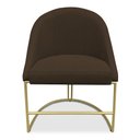 Ver imagem 4 de Kit 08 Cadeiras Poltrona de Jantar Bela Suede Marrom Base Metálica Industrial Dourado - Pallazio