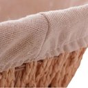 Ver imagem 3 de Cesto de Fibra Natural e Metal com Forro Tecido Retangular - Pães e Multiuso 29x20x12cm Organizador 