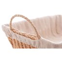 Ver imagem 2 de Cesto de Fibra Natural e Metal com Forro Tecido Retangular - Pães e Multiuso 29x20x12cm Organizador 