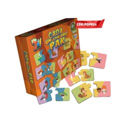 Brinquedo Cada Um com Seu Par Animais e Alimentos 12 Peças em Mdf + 3 Anos Paper Toy - 2
