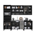Ver imagem 2 de Cozinha Modulada Completa 5 Peças 270cm 12 Portas 3 Gavetas sem Tampo Mônaco Cinza Chumbo/Titânio