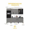 Ver imagem 5 de Cozinha Modulada Completa 5 Peças 270cm 12 Portas 3 Gavetas sem Tampo Mônaco Cinza Chumbo/Titânio
