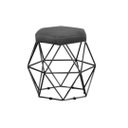 Ver imagem 3 de Kit 6 Puffs Vanessa Decorativos Aramado Preto - Assento Cinza