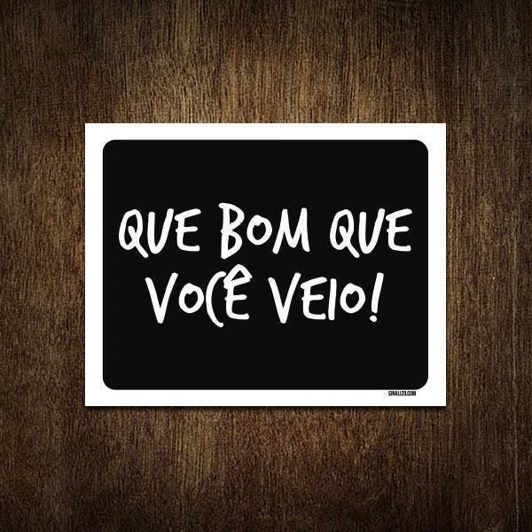 Placa Decorativa - Que Bom Que Você Veio 27X35 - 1