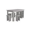 Ver imagem 3 de Conjunto Mesa com 6 Nichos 140 Cm e 4 Bancos 30 Cm Branco B210