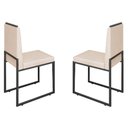 Ver imagem 1 de Conjunto Duas Cadeiras Sala Jantar Barcelona Base Preta:bege