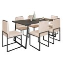 Ver imagem 3 de Conjunto Duas Cadeiras Sala Jantar Barcelona Base Preta:bege