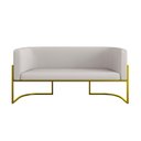 Ver imagem 4 de Sofá Namoradeira Corino 2 Lugares Moderna Base Metal Gold Cor:bege