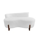 Ver imagem 3 de Namoradeira Sofá Feijão Lounge Orgânica Couro Branco