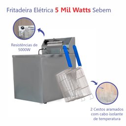 Fritadeira Elétrica Profissional Industrial de Mesa Bancada 15 Litros Zona Fria de Óleo Sfe15 5000w - 2