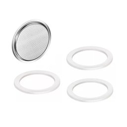 Kit 4 com 3 Borrachas+ 1 Filtro Cafeteira Italiana 3 Xícaras - 4