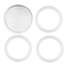 Kit 4 com 3 Borrachas+ 1 Filtro Cafeteira Italiana 3 Xícaras - 5