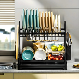 Escorredor e Organizador de Louças Inox Preto - 5