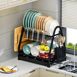 Escorredor e Organizador de Louças Inox Preto - 4