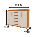 Ver imagem 6 de Cômoda Grande Reforçada Havana com Gavetas Fundas Fenix