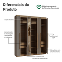 Ver imagem 5 de Guarda-roupa Casal 6 Portas Batentes com Espelho Venus Madesa