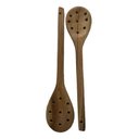 Ver imagem 4 de Kit 6 Espumadeiras de Pau 30cm em Madeira Teixeira Pro:marrom-claro