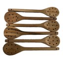 Ver imagem 6 de Kit 6 Espumadeiras de Pau 30cm em Madeira Teixeira Pro:marrom-claro