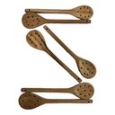 Ver imagem 7 de Kit 6 Espumadeiras de Pau 30cm em Madeira Teixeira Pro:marrom-claro