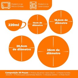 Aparelho de Jantar Oxford Brisa 20 Peças 5903 - 6
