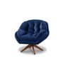 Poltrona Decorativa Pillow Top com Base Giratória Veludo Califórnia Azul - Sofá Casa - 1
