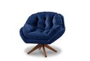 Ver imagem 3 de Poltrona Decorativa Pillow Top com Base Giratória Veludo Califórnia Azul