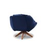 Poltrona Decorativa Pillow Top com Base Giratória Veludo Califórnia Azul - Sofá Casa - 3