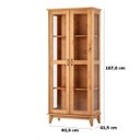 Ver imagem 4 de Cristaleira 100% Madeira Maciça Portas de Vidro Stella Slim - Castanho Fosco