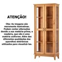 Ver imagem 5 de Cristaleira 100% Madeira Maciça Portas de Vidro Stella Slim - Castanho Fosco