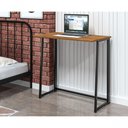 Ver imagem 2 de Mesa para Escritório Retangular Aleus Industrial sem Gavetas MDF MDP 80cm Preto Canela