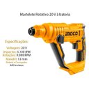 Ver imagem 2 de Martelete Rotativo a Bateria 20V Ingco