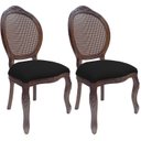 Ver imagem 1 de 2 Cadeira Medalhão Madeira Entalhada com Tela Telinha Palhinha Poltrona Natural Provençal Indiana de