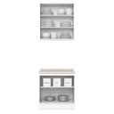 Ver imagem 6 de Cozinha Modulada Americana 2 Peças Aéreo e Balcão 80cm Branco/calcare com Tampo Mdp - Móveis