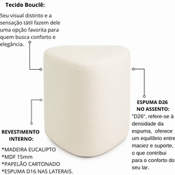 Puff Triangulo Trevi Decorativo Organico Tecido em Boucle - 4