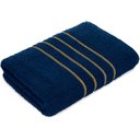 Ver imagem 2 de Jogo de Toalha Montreal 2 Banho + 2 Rosto Dourado 100% Algodão Alta Absorção Azul Marinho