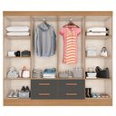 Ver imagem 3 de Guarda Roupa Casal Porto 8 Portas 4 Gavetas Nature Cinza Móveis Leão