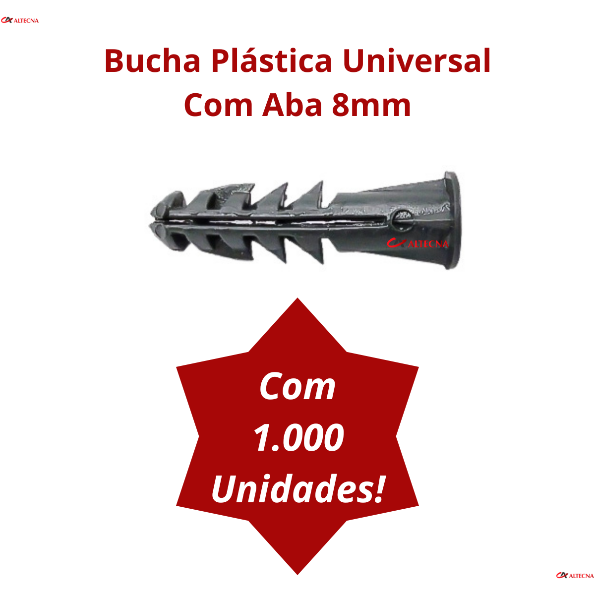 Bucha Plastica Sem Parafuso Com Aba Anel 8mm C/ 1000 Unid - 5